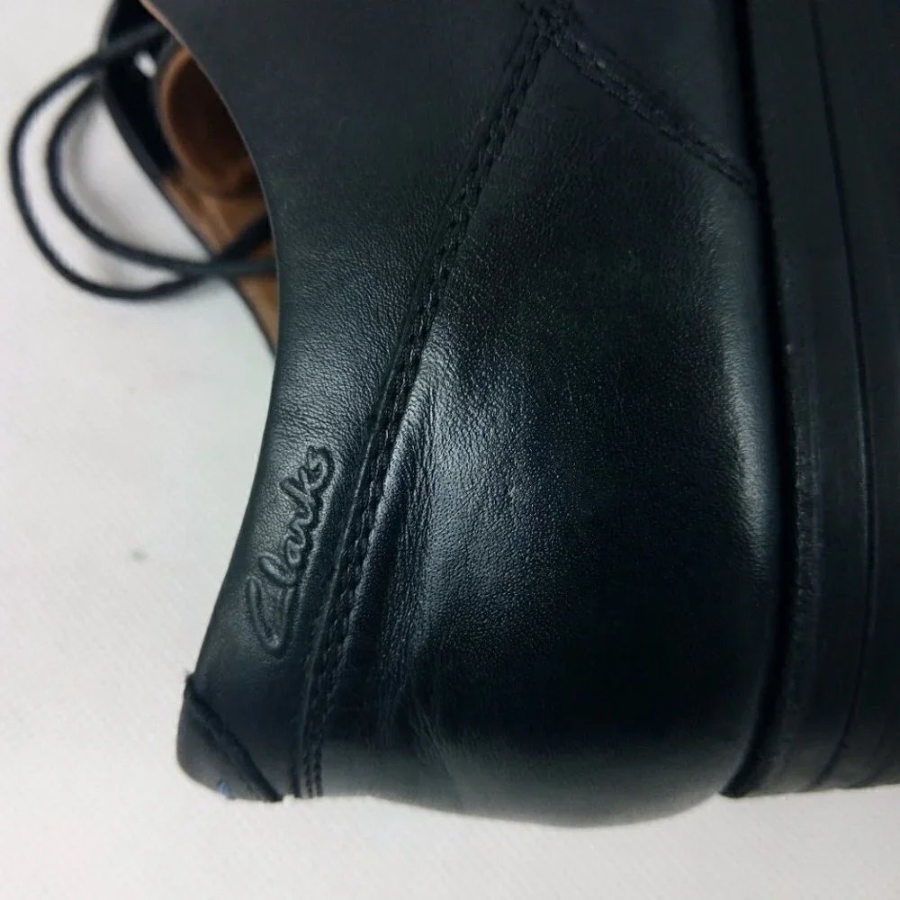 Clarks 1825 Men's Black Leather Oxford Lace Up Dress Shoes Size 11.5M